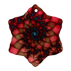 Fractals Abstract Art Red Spiral Snowflake Ornament (two Sides) by Ravend