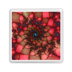 Fractals Abstract Art Red Spiral Memory Card Reader (square) by Ravend