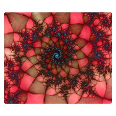 Fractals Abstract Art Red Spiral Flano Blanket (small) by Ravend