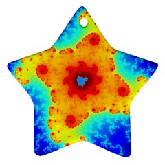 Fractal Starfish Mandelbrot Blue Ornament (star)