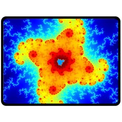 Fractal Starfish Mandelbrot Blue Fleece Blanket (large)