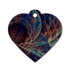 Fractal Abstract Art Dog Tag Heart (one Side) by Ravend