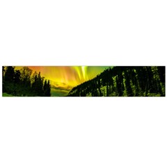 Scenic View Of Aurora Borealis Stretching Over A Lake At Night Large Flano Scarf  by danenraven