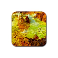 Lake Dallol In Danakil Depression Ethiopia Rubber Coaster (square) by danenraven