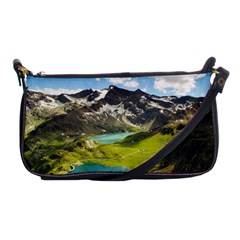 Aerial View Of Mountain And Body Of Water Shoulder Clutch Bag by danenraven