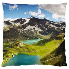 Aerial View Of Mountain And Body Of Water Standard Flano Cushion Case (two Sides) by danenraven