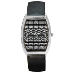 Abstract Geometric Collage Pattern Barrel Style Metal Watch by dflcprintsclothing