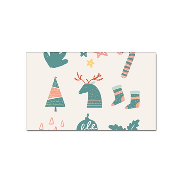 Reindeer Stars Socks Stick Candy Cane Sticker Rectangular (100 pack)