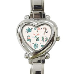 Reindeer Stars Socks Stick Candy Cane Heart Italian Charm Watch by artworkshop