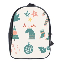 Reindeer Stars Socks Stick Candy Cane School Bag (xl) by artworkshop