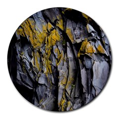 Rock Wall Crevices  Round Mousepad by artworkshop