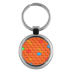 Roof Roofing Tiles  Key Chain (round) by artworkshop