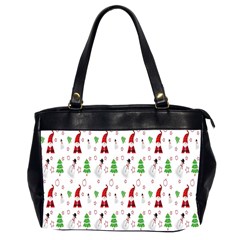 Santa Claus Snowman Christmas  Oversize Office Handbag (2 Sides) by artworkshop