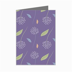 Seamless Pattern Floral Background Violet Background Mini Greeting Card