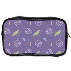 Seamless Pattern Floral Background Violet Background Toiletries Bag (two Sides) by artworkshop