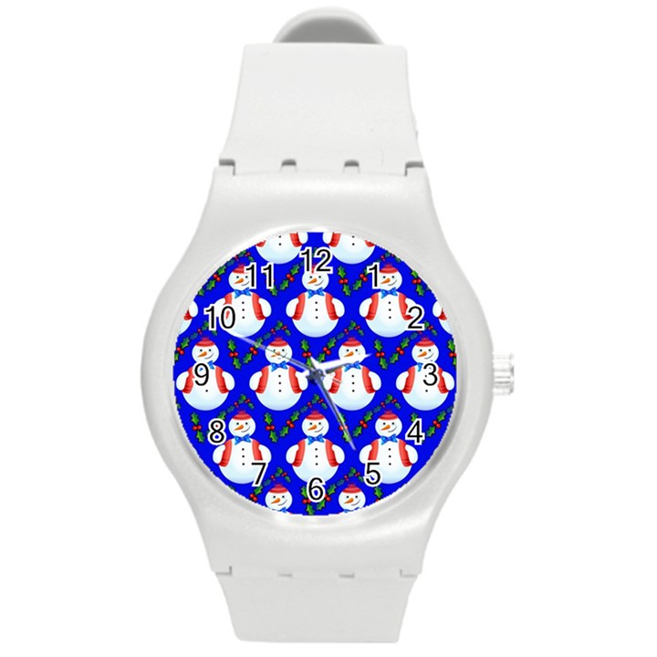 Seamless Repeat Repeating Pattern Round Plastic Sport Watch (M)