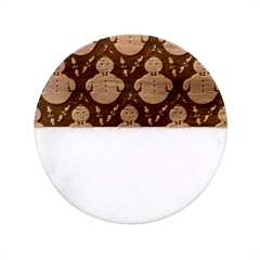 Seamless Repeat Repeating Pattern Classic Marble Wood Coaster (round) 
