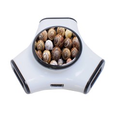 Snail Shells Pattern Arianta Arbustorum 3-Port USB Hub