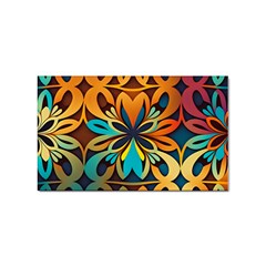 Orange, Turquoise And Blue Pattern  Sticker Rectangular (10 Pack) by Sobalvarro