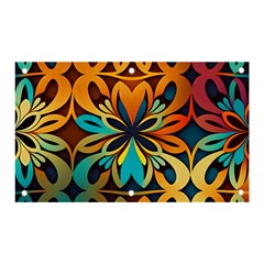 Orange, Turquoise And Blue Pattern  Banner And Sign 5  X 3 