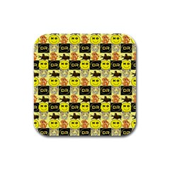 Smily Rubber Square Coaster (4 Pack) by Sparkle