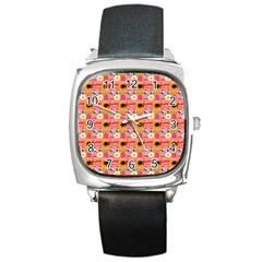 Egg Eyes Square Metal Watch