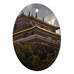 Buddhist Temple, Lavalleja, Uruguay Oval Ornament (two Sides) by dflcprintsclothing