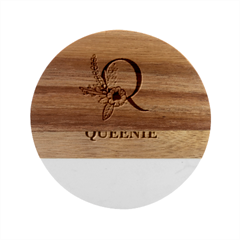 Personalized Name - Marble Wood Coaster (Round)