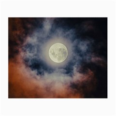 Dark Full Moonscape Midnight Scene Small Glasses Cloth by dflcprintsclothing