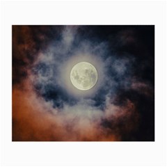 Dark Full Moonscape Midnight Scene Small Glasses Cloth (2 Sides) by dflcprintsclothing