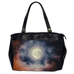 Dark Full Moonscape Midnight Scene Oversize Office Handbag (2 Sides) by dflcprintsclothing