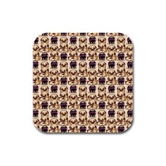 Pugs Rubber Square Coaster (4 Pack) by Sparkle