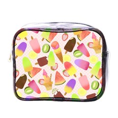 Ice Cream Pink Mini Toiletries Bag (one Side) by PaperDesignNest