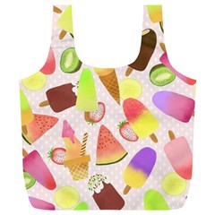 Ice Cream Pink Full Print Recycle Bag (xl) by PaperDesignNest