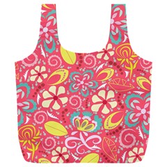 Whimsy Floral Pattern  Full Print Recycle Bag (xxxl) by PaperDesignNest