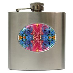 Firey Repeats I Hip Flask (6 Oz) by kaleidomarblingart