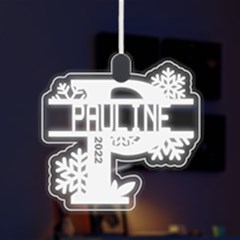 Personalized Alphabet P Name - LED Acrylic Ornament