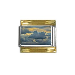 Bird Flying Over Stormy Sky Gold Trim Italian Charm (9mm) by dflcprintsclothing