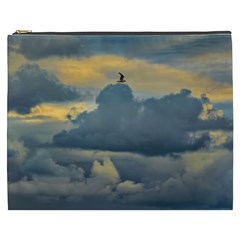 Bird Flying Over Stormy Sky Cosmetic Bag (xxxl) by dflcprintsclothing