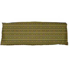 Golden Striped Decorative Pattern Body Pillow Case (dakimakura) by dflcprintsclothing