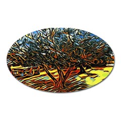Colorful Verona Olive Tree Oval Magnet by ConteMonfrey