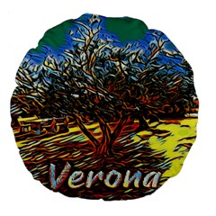 Colorful Verona Olive Tree Large 18  Premium Flano Round Cushions by ConteMonfrey