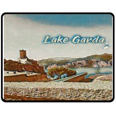 Malcesine Castle On Lake Garda Fleece Blanket (medium) by ConteMonfrey