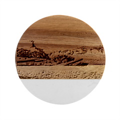 Malcesine Castle On Lake Garda Marble Wood Coaster (round)