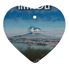 Napoli - Vesuvio Heart Ornament (two Sides)