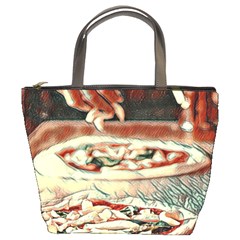 Naples Pizza on the making Bucket Bag