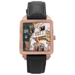 Juliet`s Windows   Rose Gold Leather Watch  by ConteMonfrey