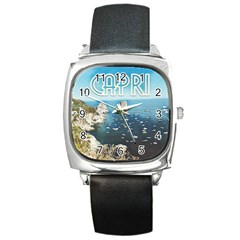 Capri, Italy Vintage Island  Square Metal Watch by ConteMonfrey