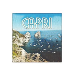 Capri, Italy Vintage Island  Satin Bandana Scarf 22  X 22  by ConteMonfrey