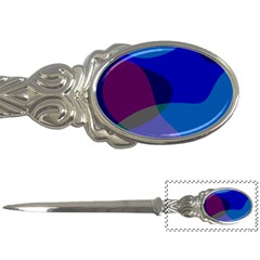 Blue Abstract 1118 - Groovy Blue And Purple Art Letter Opener by KorokStudios